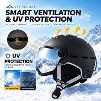 Casque de Ski et Snowboard pour Adultes Grandes Tailles avec Système de Ventilation Homologué CE 1077 et Masque Protection Anti-UV Optimale