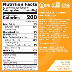 No Cow Vegan Protein <b>Bars</b>, Upgraded Peanut Butter Cup Pack of 12 - Product Image 3
