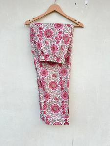 ชุดนอนผ้าฝ้ายพิมพ์ลายดอกไม้ทำด้วยมือสไตล์อินเดียสำหรับผู้หญิงชุดเดินเช้าแบบลำลองหรูหราสำหรับฤดูร้อนฤดูใบไม้ร่วงฤดูใบไม้ผลิ - Product Image 5