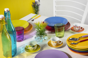 Ensemble de 6 tasses à café en porcelaine durable avec soucoupes pour expresso, multicolores, 9 cl (3,04 oz), par Excelsa Europe - Product Image 6