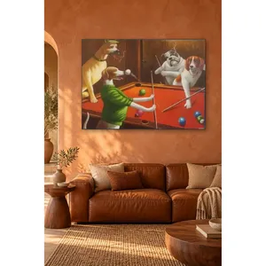 Impresión en lienzo de Fida Dogs at the Red Billiard Table - Product Image 5