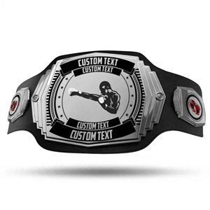 เข็มขัดแชมป์แบบกำหนดเอง แผ่นโลหะสีทองเปล่า หนังแท้ สำหรับมวย MMA มวยปล้ำ - Product Image 5
