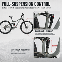 Bicicleta de Montaña de Suspensión Completa de 27.5/29 Pulgadas, Aleación de Aluminio, 10 Velocidades, Frenos de Disco Hidráulicos Shimano Deore RD-M4100, MTB