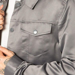 เสื้อแจ็กเก็ตบอมเบอร์พิมพ์ลาย3D ลำลองสำหรับผู้ชายเสื้อผ้าแนวสตรีทล่าสุดเสื้อผ้าซาตินมีกระดุมคอตั้ง - Product Image 4