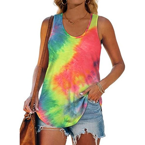 Caliente llegada acanalado sin mangas mujer camiseta sin mangas Verano de talla grande Sexy chaleco sin tirantes Casual sublimación impreso Animal diseño corbata - Product Image 3