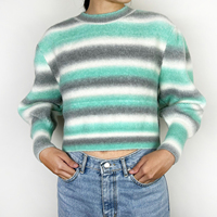 Pull en cachemire 100% pour femme, col rond, tricoté, anti-boulochage, texture côtelée, confortable et chaud pour l'hiver