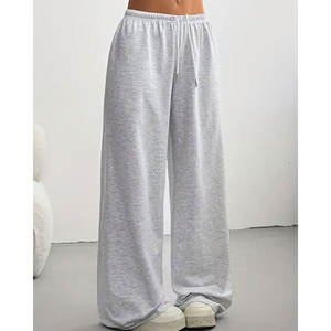 Wholesale <b>Men</b> Mid Waist Casual Wide Leg Pants Elastic Waist Breathable Loose Fit with Medium <b>Stretch</b> Fabric - Product Image 4