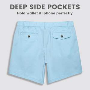 Pantalones cortos informales de algodón de corte clásico sólido de calle alta para hombre, cintura elástica, múltiples bolsillos, traje de verano ecológico de secado rápido - Product Image 2