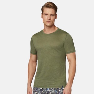 Camisetas de cuello redondo de tamaño personalizado verde oliva - Product Image 2