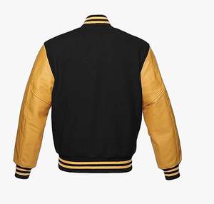 Chaqueta universitaria hecha con logotipo personalizado con mangas de mezcla de lana, logotipo personalizado, disponible en todos los tamaños, proveedor OEM, buen precio - Product Image 4