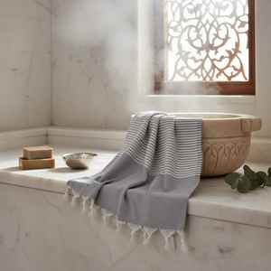 Serviette de plage Peshtemal moderne en coton turc 100% de qualité supérieure, 100x175cm, personnalisable, légère, séchage rapide, écologique, vente en gros - Product Image 2