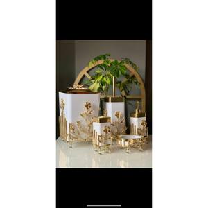 Ensemble de salle de bain en marbre et métal personnalisable en gros, idéal pour créer un look de salle de bain cohérent et de style hôtel - Product Image 5