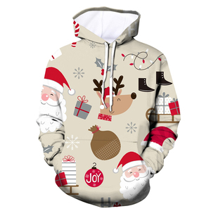 Jersey térmico de estilo navideño para hombre, Sudadera con capucha de algodón, ropa de calle, sudadera lisa con capucha térmica, temporada de invierno - Product Image 4