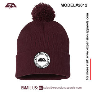 Gorro de invierno de punto acrílico 100% con logotipo personalizado estampado nuevo gorro cómodo-transpirable impermeable suave liso teñido diseños - Product Image 4