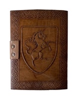 Journal de style rétro fait à la main en cuir relié aquarelle papier Grimoire Vintage carnet de voyage exclusif en relief Logo carnets de croquis