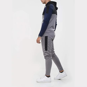 Vêtements de sport de qualité supérieure Survêtement en coton à fermeture éclair complète Survêtement à capuche Jogger Training Fitness Wear Ensemble de survêtements pour hommes - Product Image 2