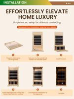 Sauna Infrarroja Interior para 2 Personas con Bajo EMF, Madera de Hemlock Canadiense y Calentadores de Espectro Completo para Bienestar en el Hogar y SPA