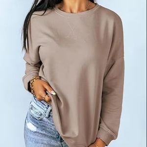 เสื้อสเวตเตอร์ใส่สบายของผู้หญิง, ผ้าฝ้ายผสมสวมใส่สบาย - Product Image 1