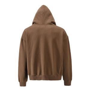 Sweat à capuche 100% coton à fermeture éclair complète avec grande impression graphique Streetwear personnalisé sweats à capuche zippés sans cordon de serrage - Product Image 6