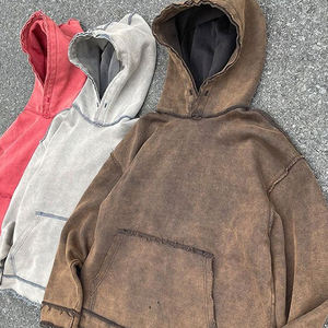 Sudadera con capucha de gran tamaño para hombre, informal de algodón Vintage Sudadera con capucha, sudaderas básicas holgadas a la moda, Sudadera con capucha - Product Image 6