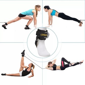 Sangle de fitness en néoprène de haute qualité avec logo personnalisé, respirante, élastique, sangle de cheville avec double anneau en D - Product Image 6