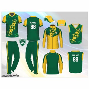 Ensemble de tenue de cricket confortable Powerhawke, nouveaux designs pour garçons adultes avec logo de designer coloré personnalisé et nom de l'équipe - Product Image 1