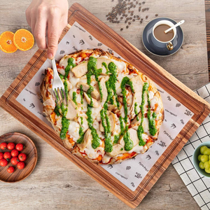 Tabla de Cortar de Madera de Acacia Personalizada con Ranura para Jugos, Bloque de Cortar de Madera Gruesa para Carne, Pizza, Tabla de Cocina de Madera de Caucho - Product Image 3