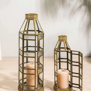 Lanterne à bougie longue pour le sol, éclairage d'ambiance décoratif pour la décoration latérale, salon, intérieur, extérieur, accent de la maison, affichage festif - Product Image 1