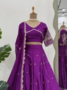 ชุดงานแต่งงานออกแบบสวม lehenga choli กับด้ายและลำดับการทำงาน - Product Image 2