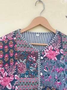 แจ็คเก็ตผ้าสักหลาดกระดุมสองแถวสไตล์โบฮีเมียนสำหรับผู้หญิงเสื้อคลุมฮิปปี้ปักลายช้างผ้าฝ้าย100% ระบายอากาศได้ดี - Product Image 2