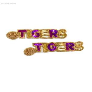 Boucles d'oreilles en perles de verre et strass de style vintage exclusif Drop Fashion Jewelry With Letters Written Sale - Product Image 2