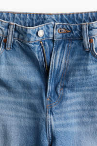 Baggy droit personnalisé pour femmes avec broderie de logo bleu clair Pantalon baggy en denim à la mode et à la mode à 5 poches pour femmes - Product Image 5