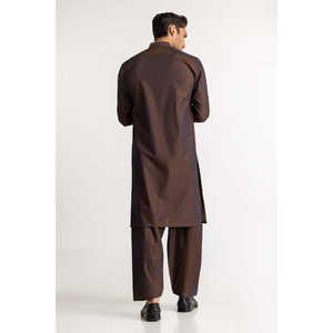 Costume d'affaires pour homme avec broderie couleur rouille, fermeture à bouton simple, fermeture éclair, taille XL, imprimé, comprenant un blazer et un pantalon, référence SK-E24-015 - Product Image 2