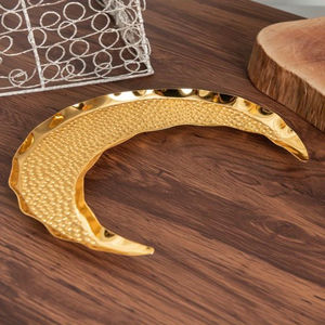 Plateau de nourriture en métal en forme de lune fruits Snack assiettes de stockage Dessert plateau de service pour Ramadan Eid plateau décoratif - Product Image 1