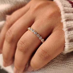 Eternity Round Brilliant Cut Diamond Wedding Band with Bezel Set 2.00mm VS Clarity G Color Women's Elegant Diamond <b>Ring</b> - Product Image 4
