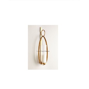 โคมไฟแขวนผนังตกแต่งโรงแรมและบ้านโคมไฟเชิงเทียนสีทองสไตล์เรียบง่าย - Product Image 6