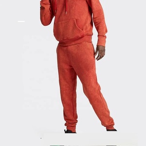 Survêtement de sport ajusté délavé à l'acide pour homme, style urbain streetwear, avec sweat à capuche, design OEM délavé à l'acide - Product Image 5