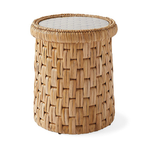 Mesa auxiliar de estilo moderno de jacinto de agua, precio más económico, mesas laterales tejidas a mano para decoración de habitaciones - Product Image 5