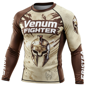 Camiseta de Compresión MMA de Alta Calidad con Logotipo Personalizado, Sublimación, Protección UPF50+, Diseño Personalizado, Mangas Largas, Venum Fighter Rash Guard - Product Image 4