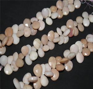 Cuentas de piedras preciosas de ópalo Rosa natural, cuentas facetadas en forma de corazón, cuentas hechas a mano para pulsera, fabricación de joyas - Product Image 2