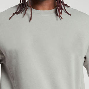 Camiseta extragrande personalizada, fabricante, precio barato, manga corta, negra, gris, para hombre, camiseta lavada con ácido en blanco - Product Image 4