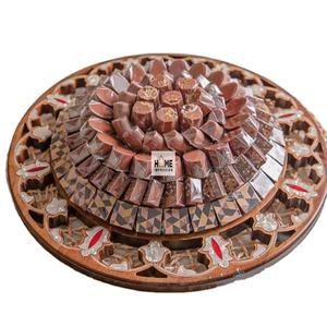 Unique Art & Craft Grande vadrouille ronde en bois Bols à chocolat en métal faits à la main de luxe Bols à chocolat en métal doré de créateur - Product Image 1