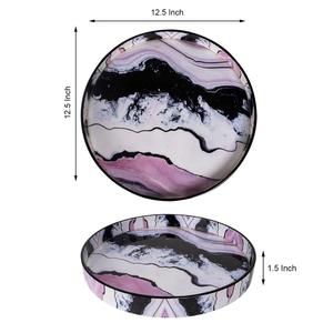 Bandeja de servicio de madera de acacia de bambú de estilo antiguo moderno, forma impresa de esmalte de alta calidad para restaurante de Hotel en casa - Product Image 5