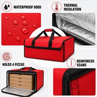 Sac de livraison de pizza isotherme et imperméable 600D pliable sur mesure OEM avec fermeture auto-agrippante grande capacité pour coursier