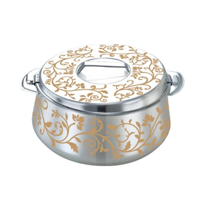 Casserole de service alimentaire à poignée en métal couvercle arrondi fini argenté Restaurant Service alimentaire fêtes de mariage restauration Hotpot - Product Image 1