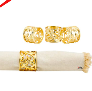 Servilletero de metal con acabado dorado de forma redonda de diseñador hermoso para hoteles y restaurantes - Product Image 1