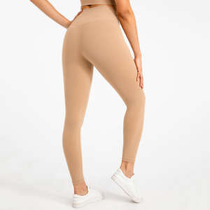 Legging taille mi-haute pour femmes, logo personnalisé, pantalon de yoga, d'entraînement sportif avec poches, couleur unie - Product Image 2