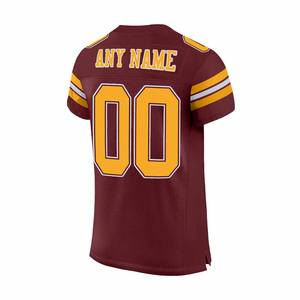เสื้อฟุตบอลสำหรับผู้ชายเสื้อออกกำลังกายแขนสั้นคอวีสีน้ำตาลแดงเสื้อเจอร์ซี่ทีมอเมริกันฟุตบอล - Product Image 2