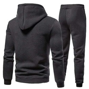 Couleur personnalisée hommes survêtements manches longues pas cher prix coton polaire décontracté vierge vêtements d'hiver 2 pièces nouveau style hommes survêtements - Product Image 2