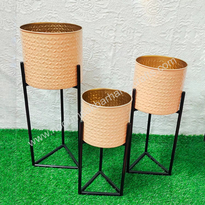 Support de jardinière en métal de couleur crème de luxe Design élégant pour intérieur/extérieur pour la maison jardin fleur/plante fleurs artificielles - Product Image 3